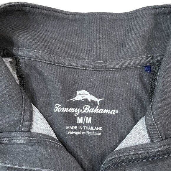 Tommy Bahama 1/4 Zip Pullover Men's Size Medium Gray Travel Vacation Golf Shirt - Picture 2 of 5